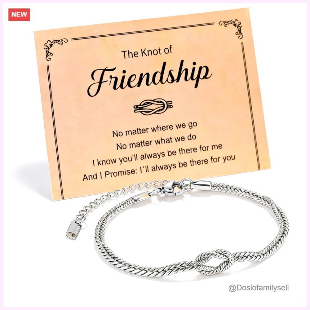 Love Knot Friendship Bracelet Lava Stone Minimal Chic Gift for Women BFF